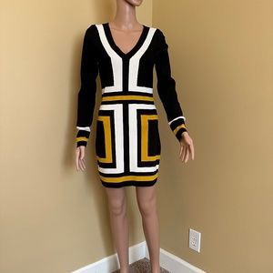 INC Viscose and Nylon Geometric Dress, Size M
